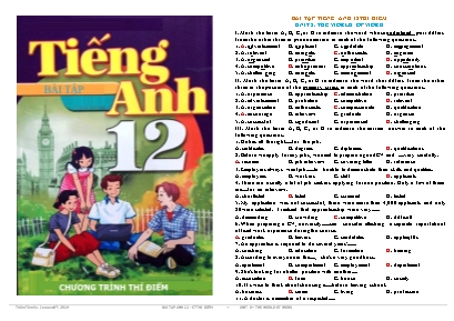 Bài tập Tiếng Anh 12 thí điểm - Unit 8 The world of work